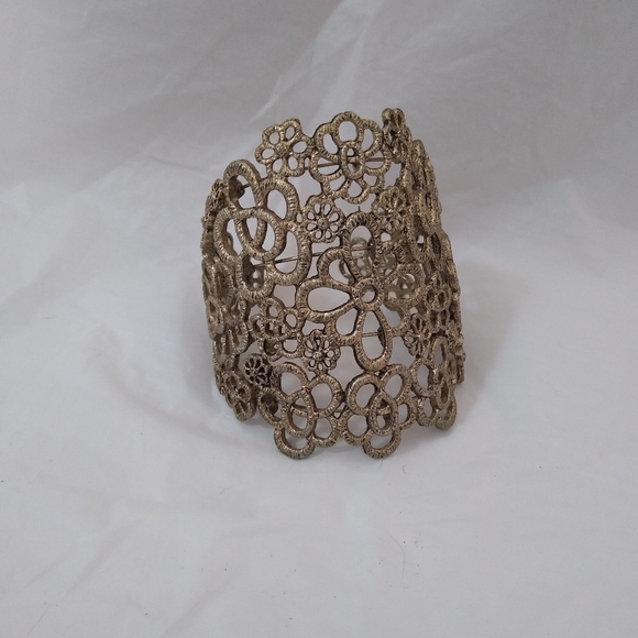 Vintage Filigree Bracelet Victorian Edwardian Art Deco Fashion Jewelry Gothic - Picture 2 of 14